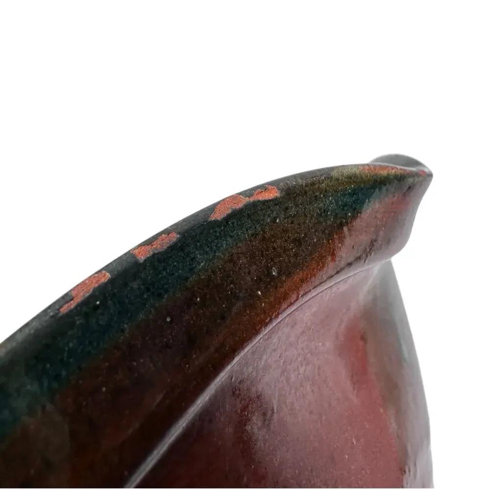 Vintage Vallauris‎ Redware Abstract Ceramic Bowl 10.5